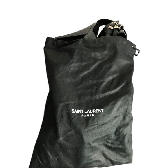 Saint Laurent Stud Strap Fetish Ankle Sandals Womens US10 EU40 Black Calfskin - Picture 8 of 8